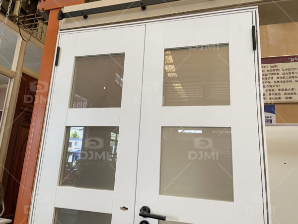 White Double Wooden Door With Glass - 图片 4