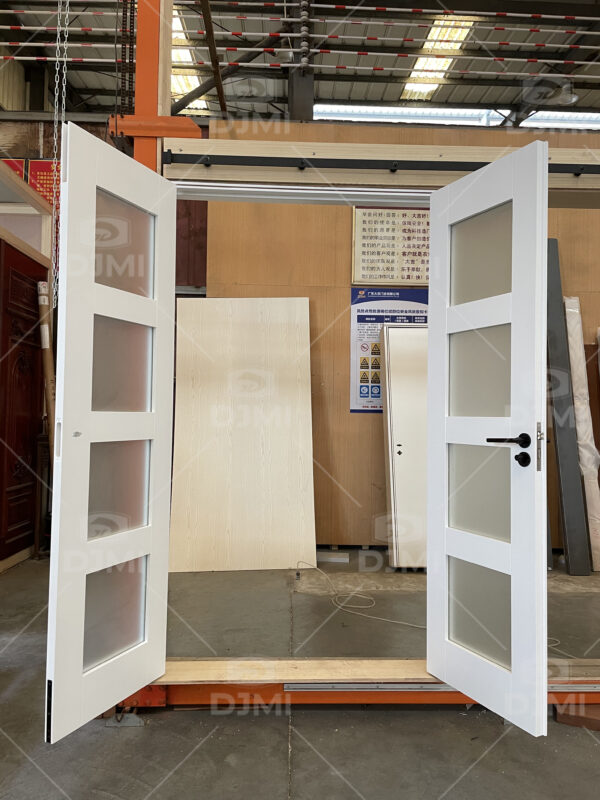 White Double Wooden Door With Glass - 图片 3