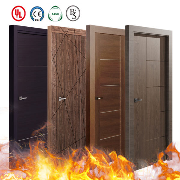UL BS CE AS Fire Rated Soundproof MDF Surface Composite Wooden Interior Room Door